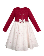 Vestido con Torero para Niña Color Vino – Elegancia Clásica Gerat