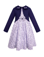 Vestido con torero azul marino para niña Gerat | Tallas 3 a 10