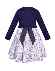 Vestido con torero azul marino para niña Gerat | Tallas 3 a 10