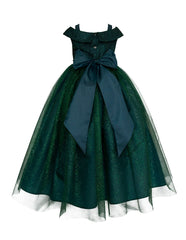 Vestido de Fiesta Verde Esmeralda con Brillos y Flores para Niñas – GERAT