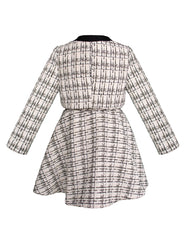 Conjunto de falda, saco y blusa en tweed beige y negro - Gerat | Tallas 6, 8, 10 y 12