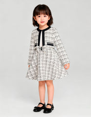 Conjunto de falda, saco y blusa en tweed beige y negro - Gerat | Tallas 6, 8, 10 y 12