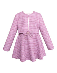 Conjunto de Saco, Falda y Blusa para Niña Color Lila Gerat