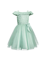 Vestido de Fiesta Juvenil Verde Menta para Niñas Tallas 10 a 16 | Gerat