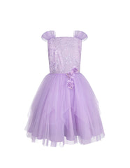 Vestido Juvenil de Fiesta Lila con Falda de Tul | Niñas Tallas 10 a 16