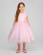 Vestido de Fiesta Rosa Pastel para Niñas | Ideal para Bodas, Cumpleaños y Celebraciones