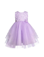 Bata para Bebé Niña Lila de Tul Bordado – Vestido de Fiesta Tallas 12 y 18 Meses