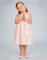 Vestido Rosa Pastel para Niñas con Moño | Gerat