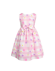 Vestido para Niñas Rosa con Moño y Estampado | Tallas 3 a 8 | Gerat