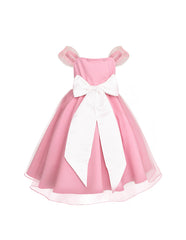 Vestido Rosa de Fiesta para Niñas con Tul y Detalle Floral | Tallas 3, 4, 6 y 8