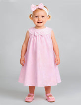 Vestido Rosa para Bebé con Moño y Cuello Redondo | Tallas 12 y 18 Meses | Gerat