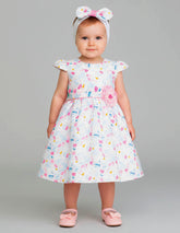 Vestido para Bebé Floral Primavera con Moño – Tallas 12 y 18 Meses Gerat