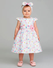 Vestido para Bebé Floral Primavera con Moño – Tallas 12 y 18 Meses Gerat