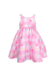 Vestido para Bebé Rosa Pastel a Cuadros con Moño | Tallas 12 y 18 Meses