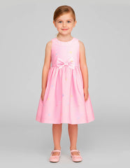 Vestido Rosa Pastel para Niña con Moño | Tallas 3, 4, 6 y 8 | Gerat