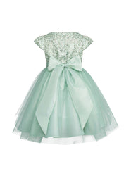 Vestido de Fiesta para Niña Verde Menta con Tul y Brillos | Gerat