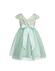 Vestido de Gala Gerat Verde Menta| Lentejuelas en Degradé y Tul con Brillo