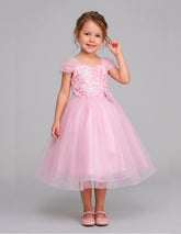 Vestido de Fiesta Gerat Rose Shine | Lentejuelas y Tul Rosa Pastel | Gerat