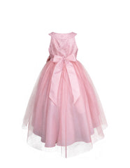 Vestido de Fiesta Rosa para Niña Gerat con Tul y Brillos | Tallas 4, 6 y 8