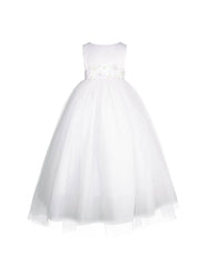 Vestido de Primera Comunión para Niña Blanco con Tul y Bolsa Gerat