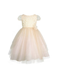 Vestido Elegante Champagne u Oro para Niña Gerat