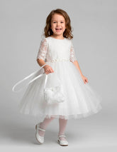 Vestido de Primera Comunión para Niña Gerat con Encaje y Tul