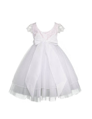 Vestido de Primera Comunión para Niña Blanco Gerat con Encaje y Tul