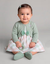Bata con Suéter para Bebé Gerat en Cuadros Pastel Verde Menta