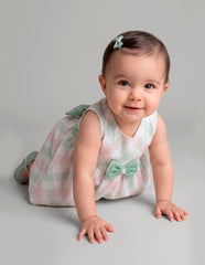 Bata con Suéter para Bebé Gerat en Cuadros Pastel Verde Menta