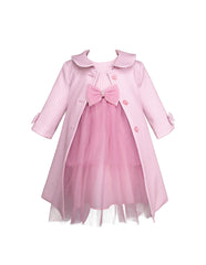 Vestido con Abrigo para Bebé Gerat en Color Rosa
