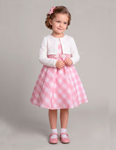 Vestido con Suéter para Niña Gerat a Cuadros Rosa