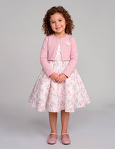Vestido Floral con Suéter Rosa para Niña Gerat