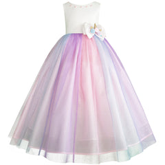 Vestido de Fiesta Unicornio Multicolor para Niñas 3 a 10 Años - Gerat