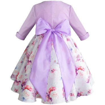 Vestido floreado lila con torero para niña Gerat