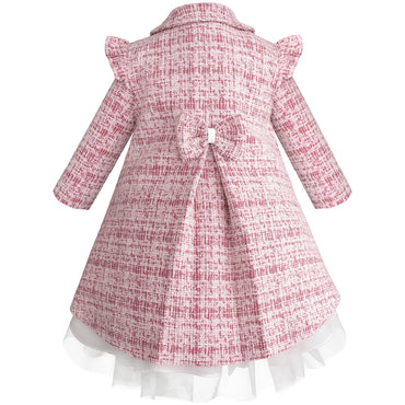 Vestido y abrigo para niñas 2 y 3 años color rosa Gerat