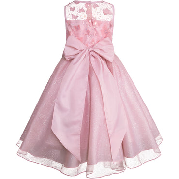 Vestido de Fiesta Mariposa Rosa para Niñas Gerat
