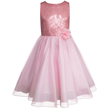 Vestido de Fiesta Glamour Rosado para Niñas Jóvenes Gerat