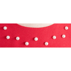 Vestido de Fiesta Rojo con Lazo y Detalles de Perlas para Niña Gerat