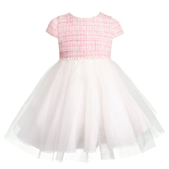 Abrigo de Fiesta para Bebé Niña en Tweed Rosa Tallas 12 y 18 Meses | Gerat