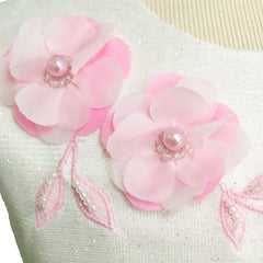 Vestido Rosa de Fiesta para Niña con Estrellas y Moño | Gerat