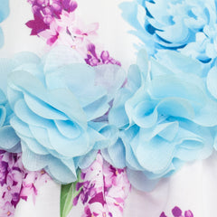 Vestido Floral Azul y Lila para Niñas de 4 a 10 Años Gerat