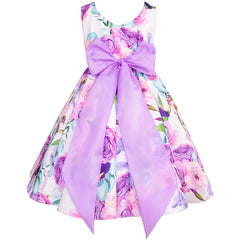 Vestido de flores Lila para Niñas de 4 a 10 Años Gerat