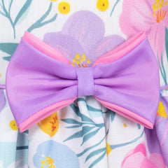 Vestido Floral para Niñas de 4 a 10 Años con moño Lila Gerat