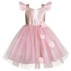 Vestido de Fiesta Rosa Brillante Gerat para Niñas 3 a 8 Años