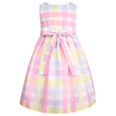 Vestido Cuadros Pastel para Niñas de 4 a 10 Años Gerat