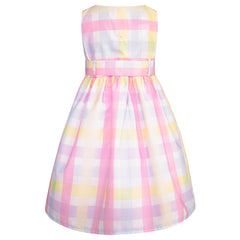Vestido Cuadros Pastel para Niñas de 4 a 10 Años Gerat
