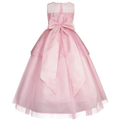 Vestido de Fiesta Rosa con Brillos y Tul para Niñas – Gerat