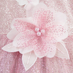 Vestido de Fiesta Rosa con Brillos y Tul para Niñas – Gerat