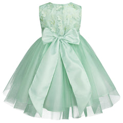 Bata de Fiesta Verde Pastel con Tul para Bebés 12-18 Meses | Gerat