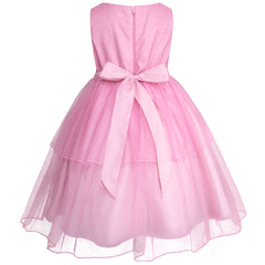 Vestido de Fiesta Rosa con Brillos Gerat para Niñas 3 a 8 Años